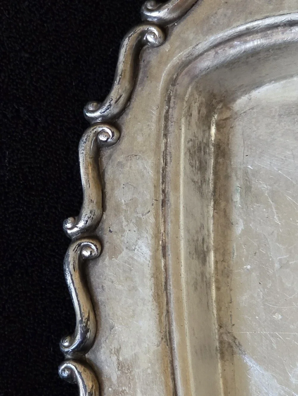 Vintage F.B. Rogers Silverplate Covered Butter Dish Ornate Scroll Patina